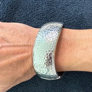 Silver Hammered Cuff Bracelet